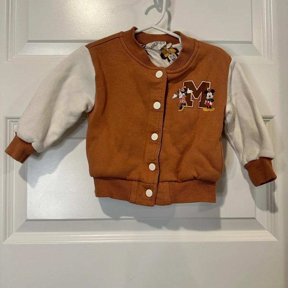 Disney Mickey & Minnie Mouse Varsity Jacket - EUC